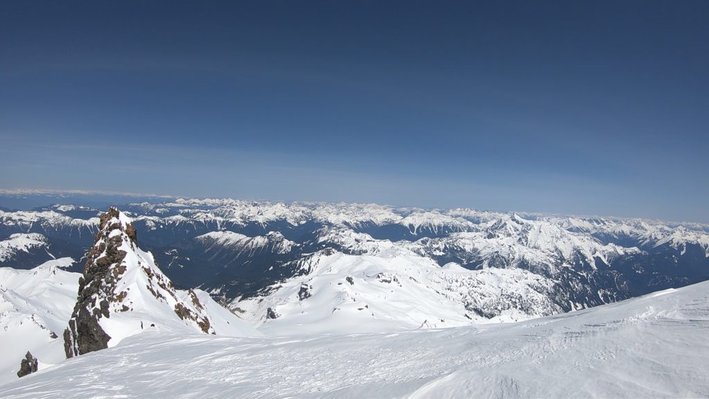 Looking towards Mount Baker Ski Resort from the summit of Mount Baker on the Watson Traverse