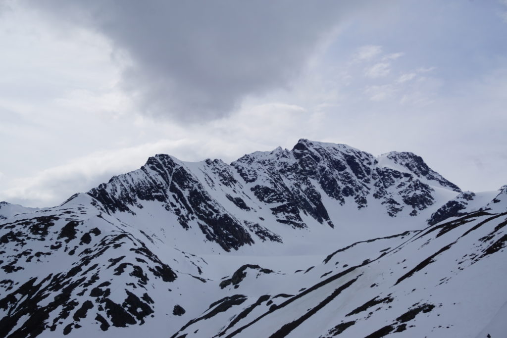 Enticing chutes in the distance