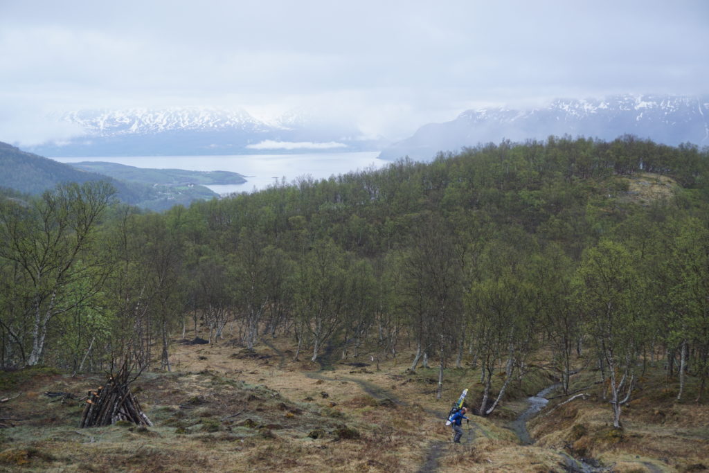 Hiking into the alpine of the Lyngen Alps