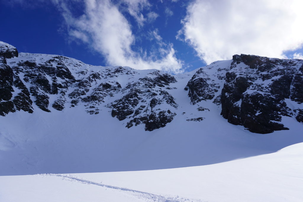 Looking back up at the North face of Istinden