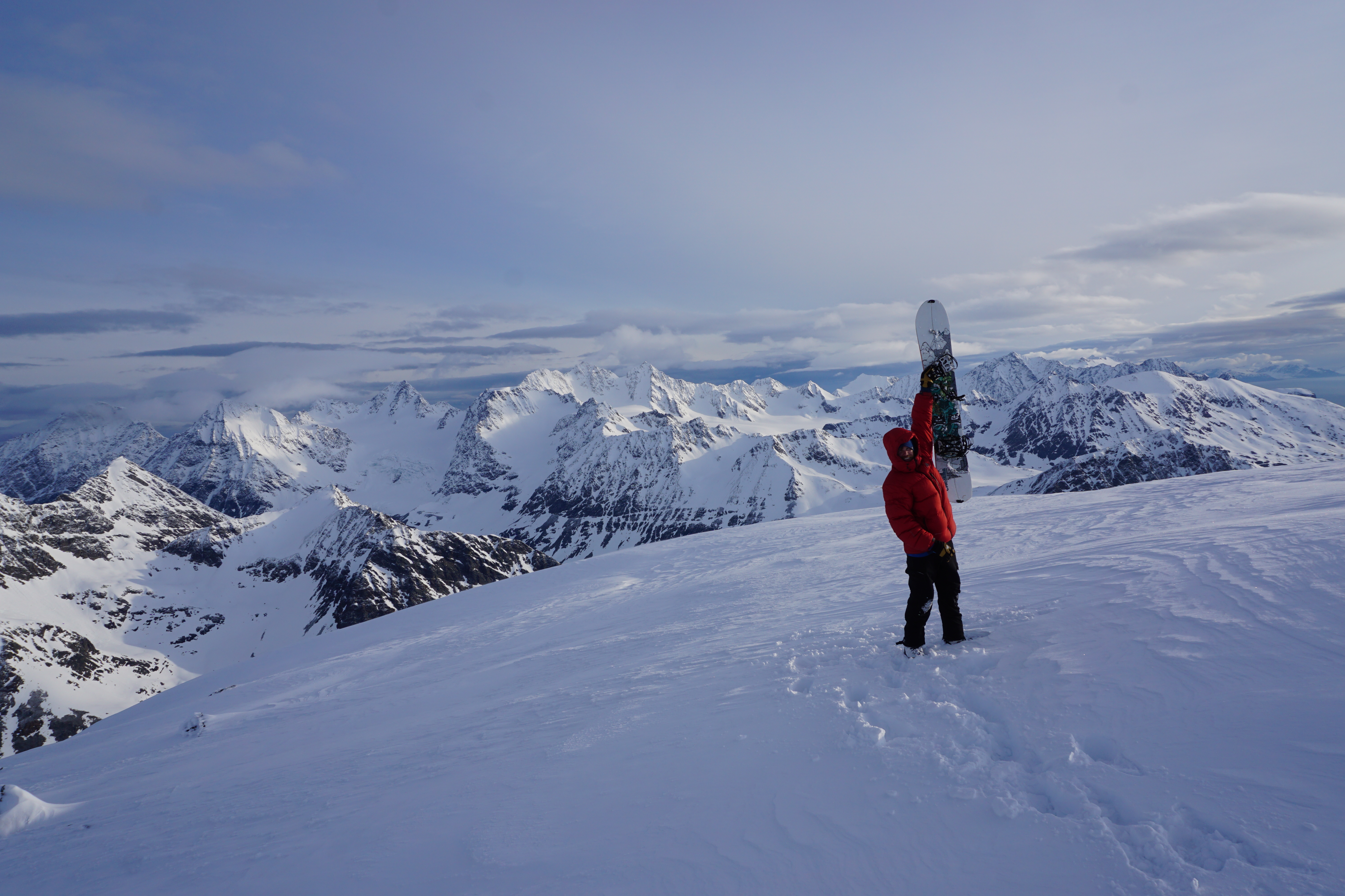 Enjoying a perfect sunrise view on Fastdalstinden