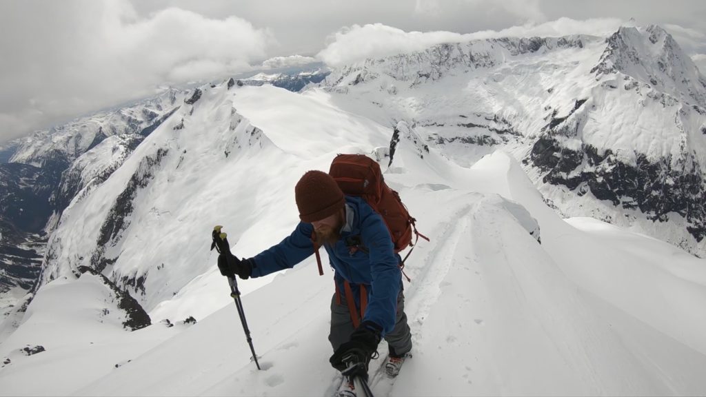 Heading up Ruth Mountain with the Nooksack Traverse in the distance