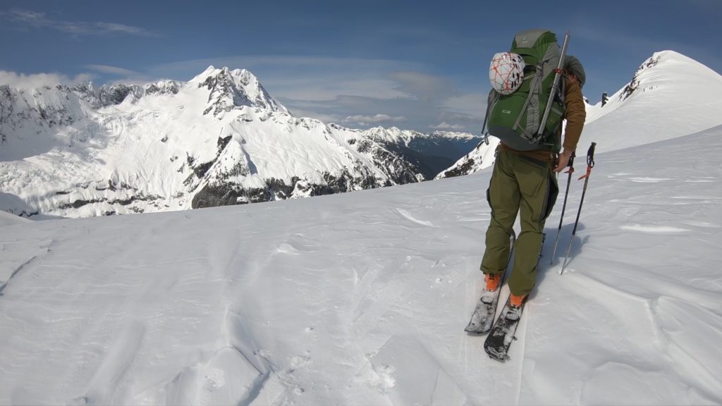 Heading towards the summit of Ruth Mountain on the Nooksack Traverse