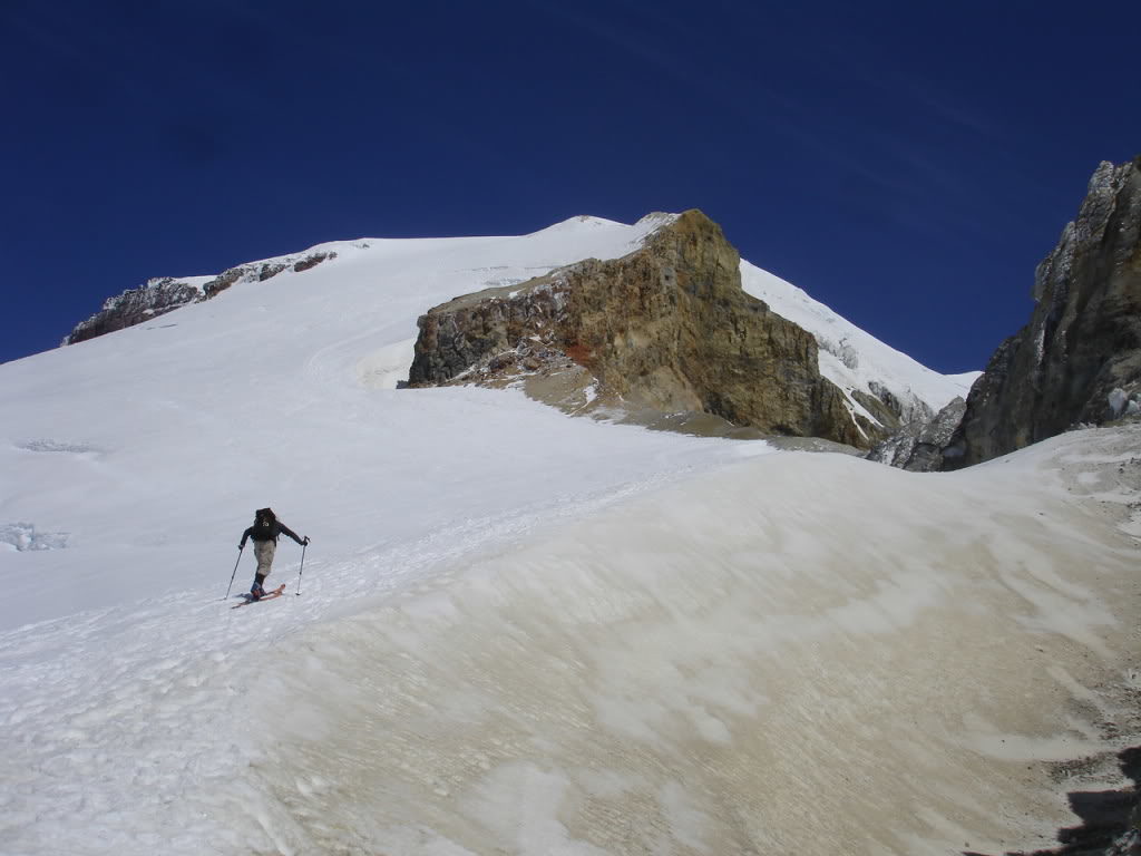 Skinning past the Sherman Crater