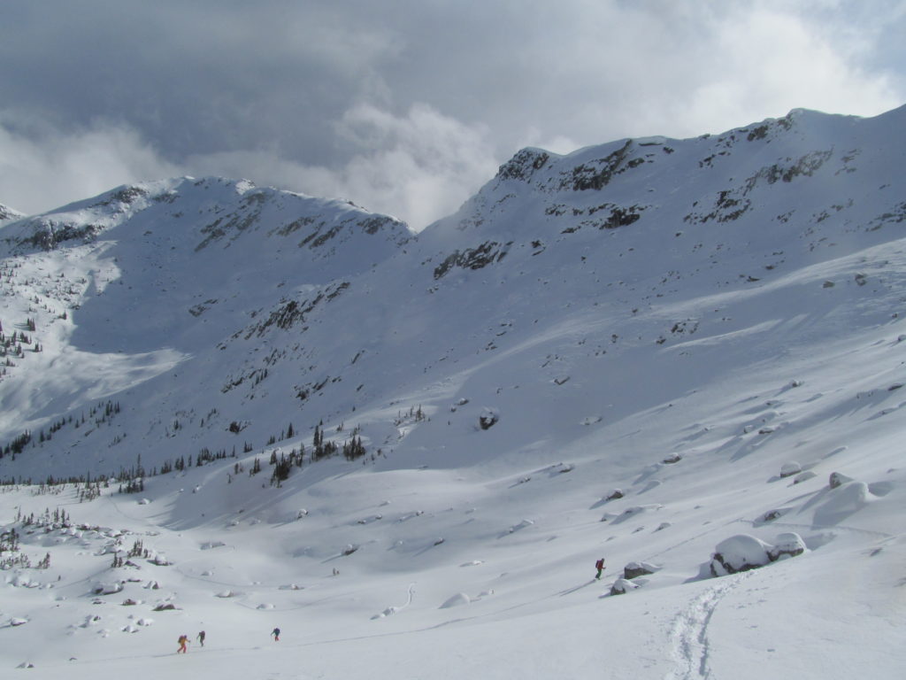 Putting in a skin track behind the Brian Waddington Hut