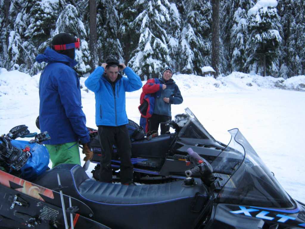 About ready to snowmobile from White River Campground