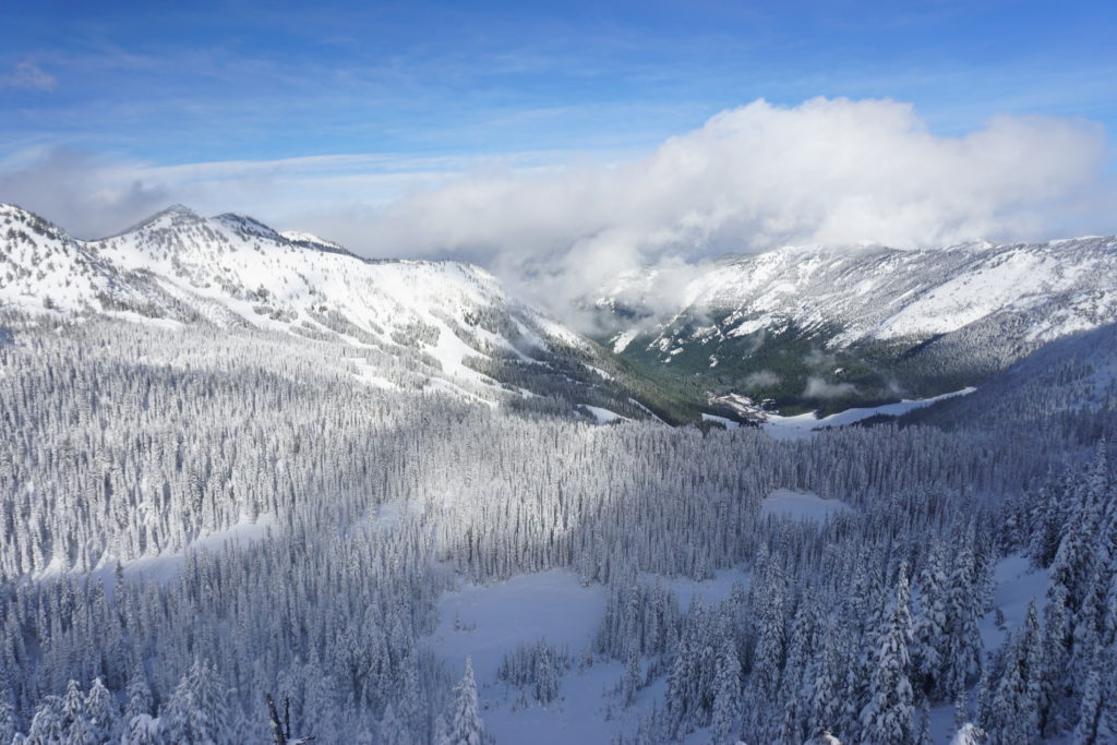 Looking towards the Crystal Mountain ski resort