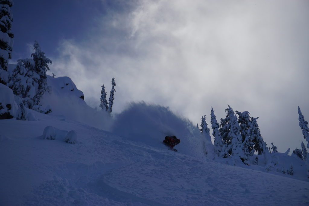 Blower powder with every turn as we ride down Gunbarrel in Silver Basin