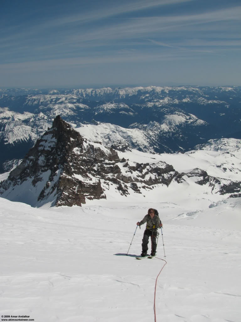 Skinning up Ingraham glacier (photo by Amar)