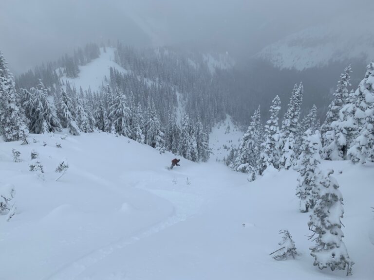 The moment before getting caught in a slab avalanche on Bullion Peak