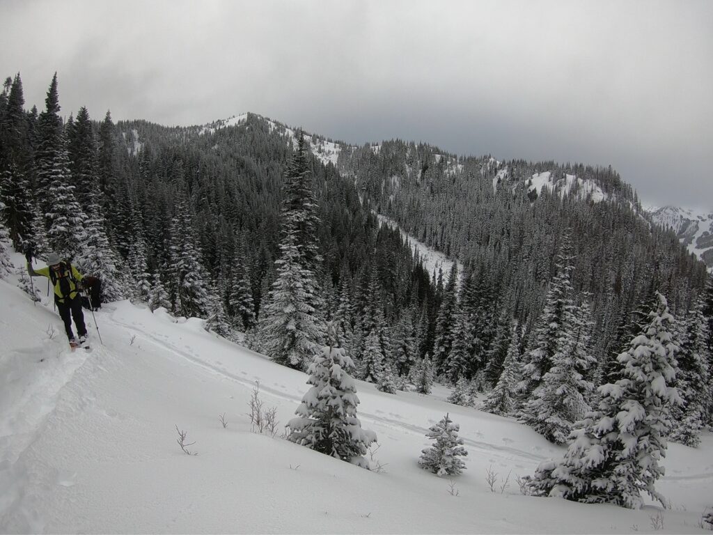 Heading up for another lap on East Peak