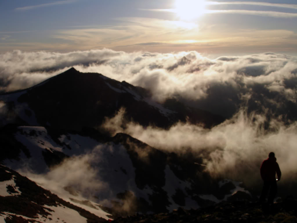 A beautiful sunset from Mount Fremont in Mount Rainier National Park