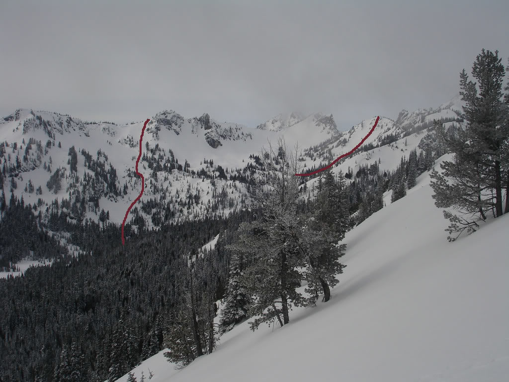 Looking back at our ski tour in Morse Creek Basin