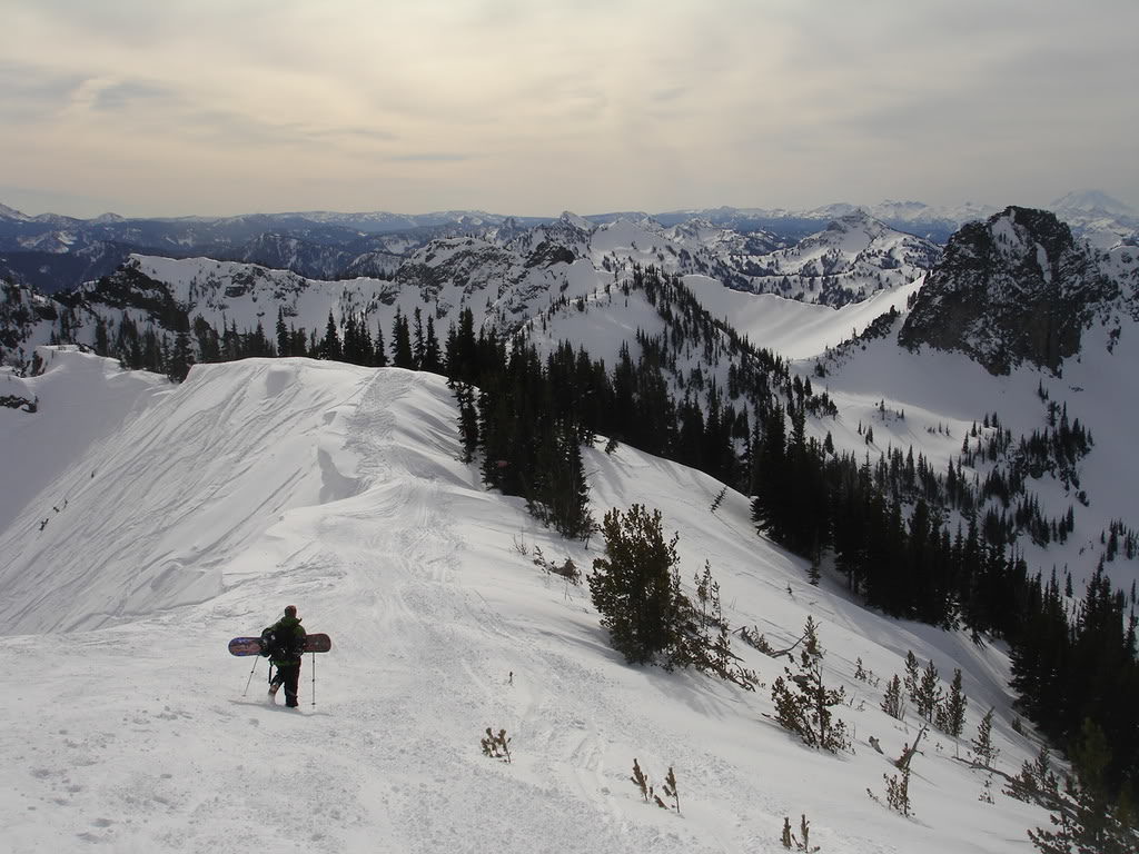 Ash heading out of Crystal Mountain ski resort and into the backcountry