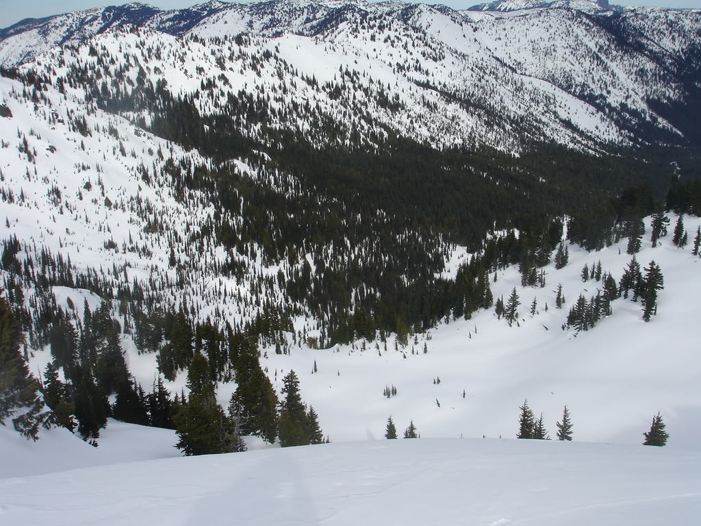 Looking down into our 3rd lap into Morse Creek Basin