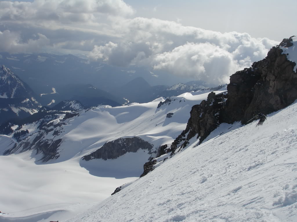 Dan skiing the top of the Nisqually chute