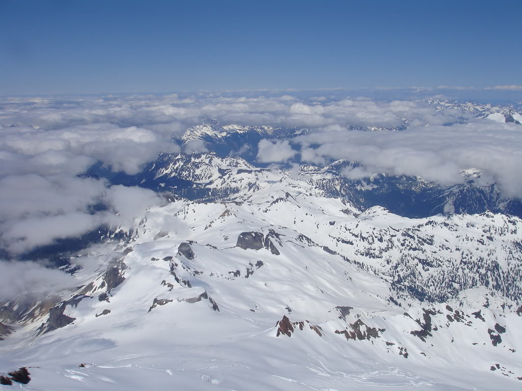 Looking east towards Mount Baker ski resort from the summit of Mount Baker