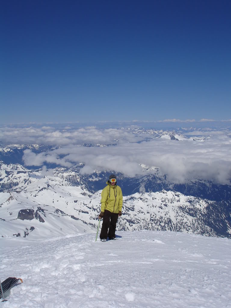 Standing on the summit of Mount Baker