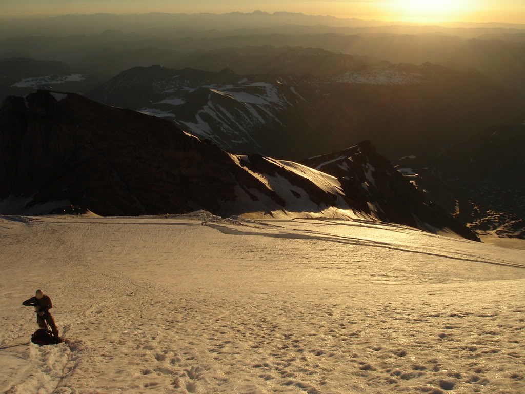 A sunny morning while climbing the Emmons Glacier