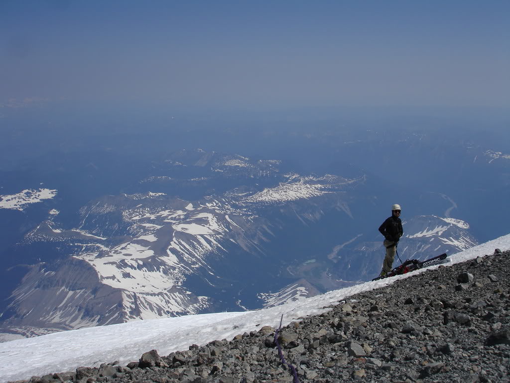 Heading to the summit crater after climbing the Emmons Glacier