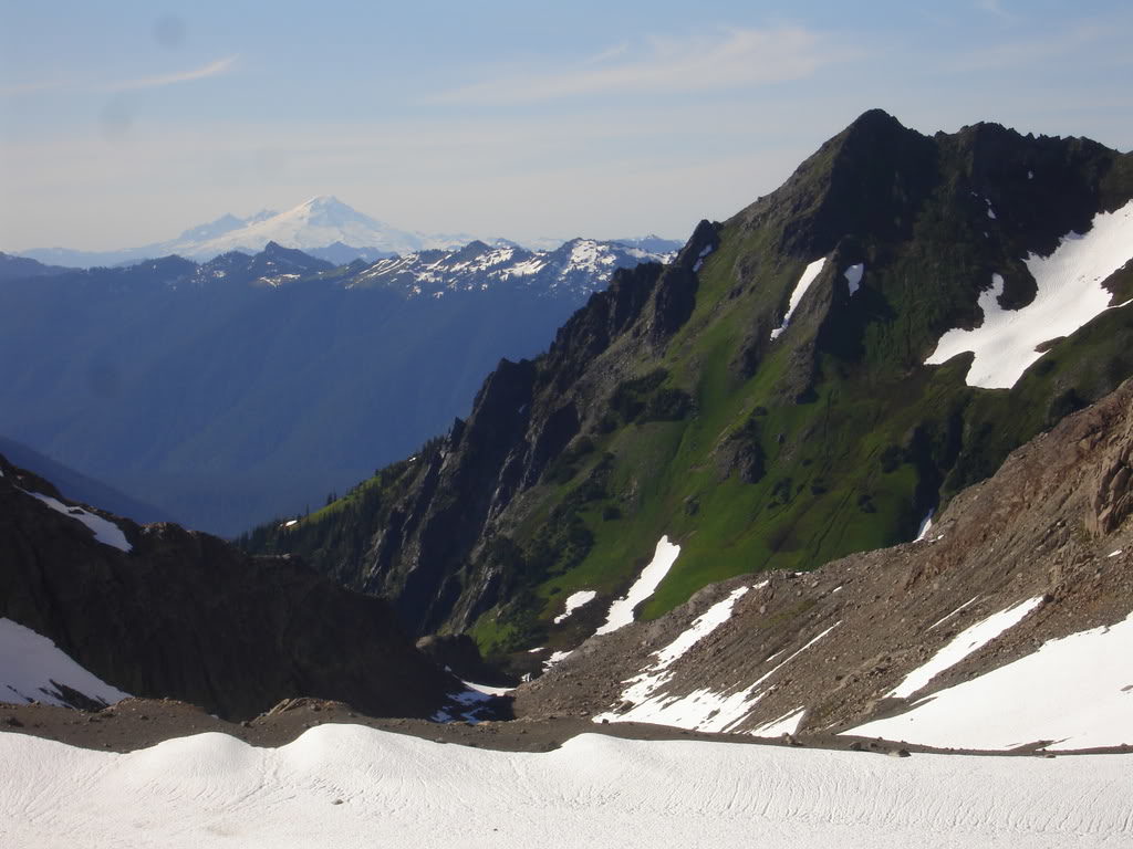 The Views were amazing especially of this Steep Green Peak