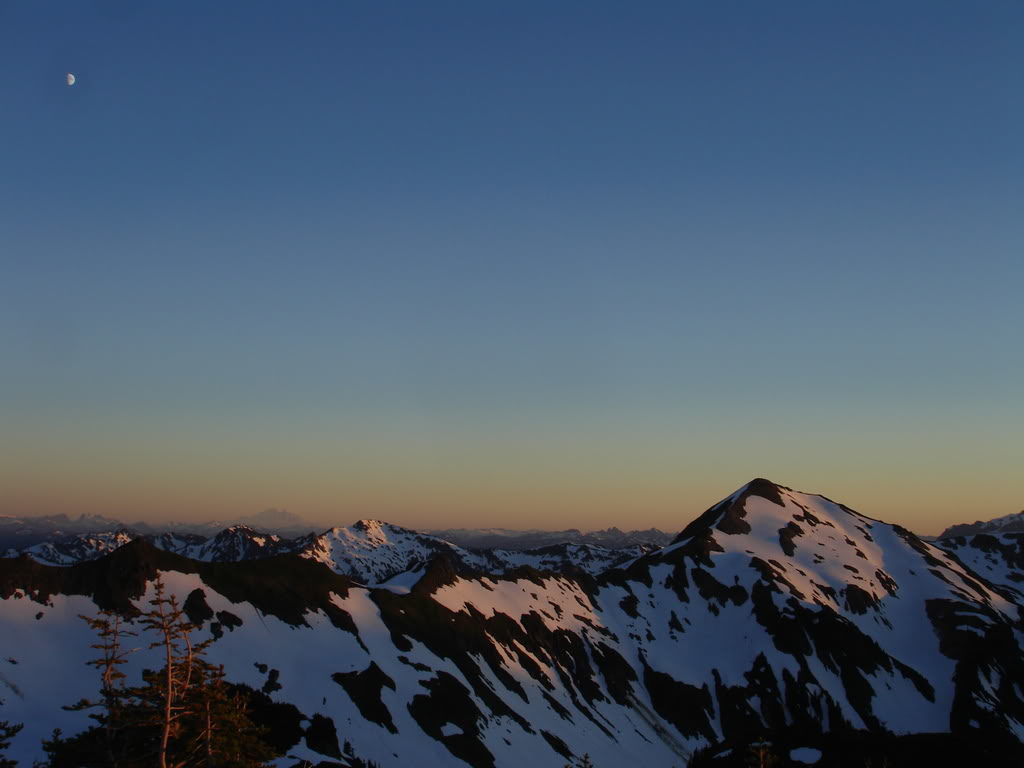 Sunset to the South with Rainier in the Distance