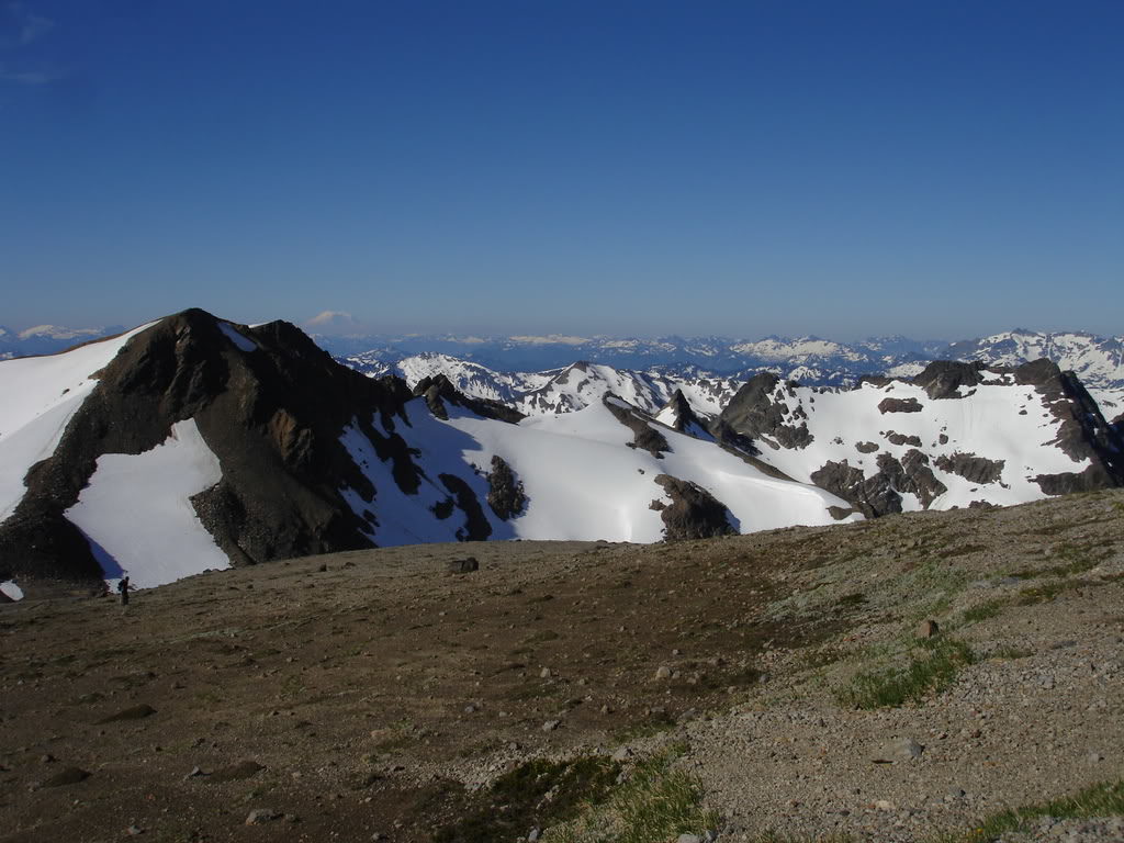 Climbing the easy grade on the ridge towards Disappointment Peak