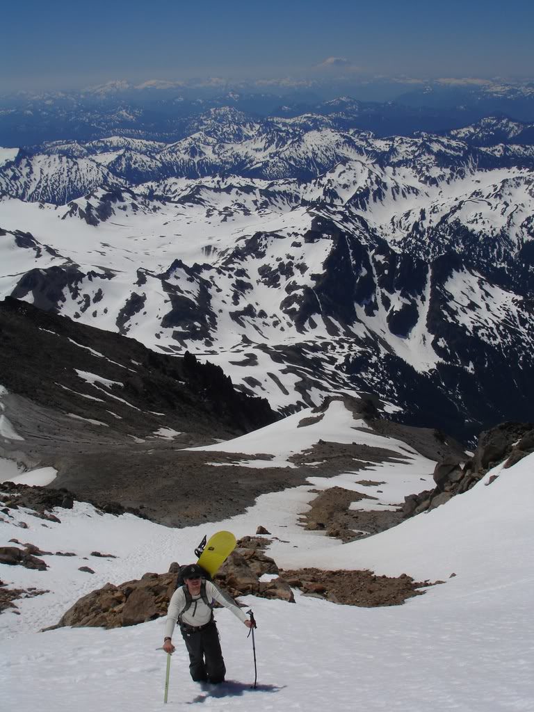 Climbing the Final Push up to the Summit of Glacier Peak via the Cool Glacier
