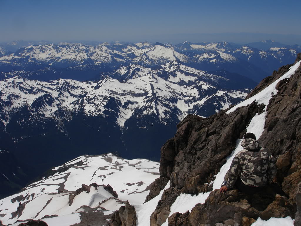 Dan Scoping the Ski line after summiting Glacier Peak via the Cool Glacier