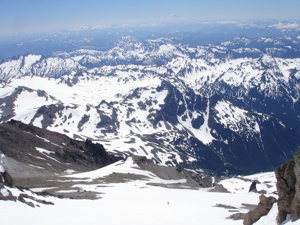 Disappearing into the snow before we climbed back up after climbing Glacier Peak