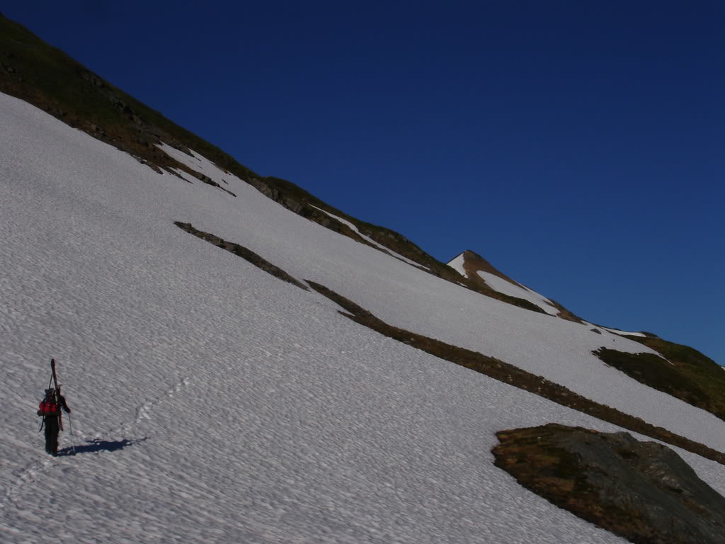 Hiking out of the White Chuck Glacier basin