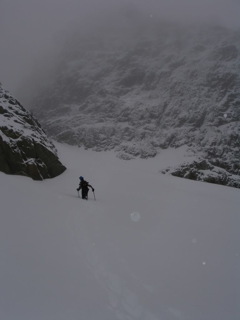 Climbing up and happy to find good snow in the North Cascades