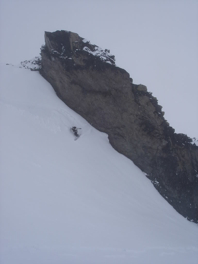 Riding next to the rocks for added visibility in Mount Rainier National Park