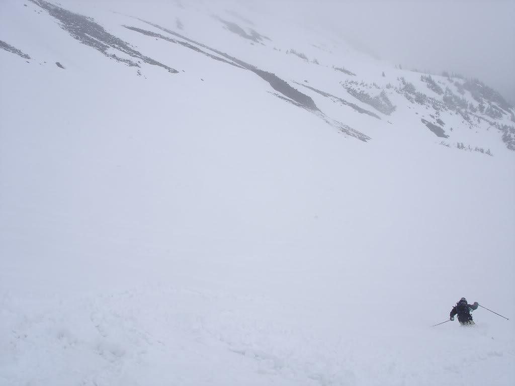 Dan skiing into Glacier Basin