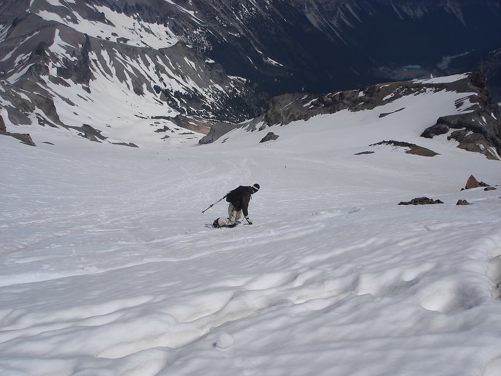 Snowboarding down the Interglacier