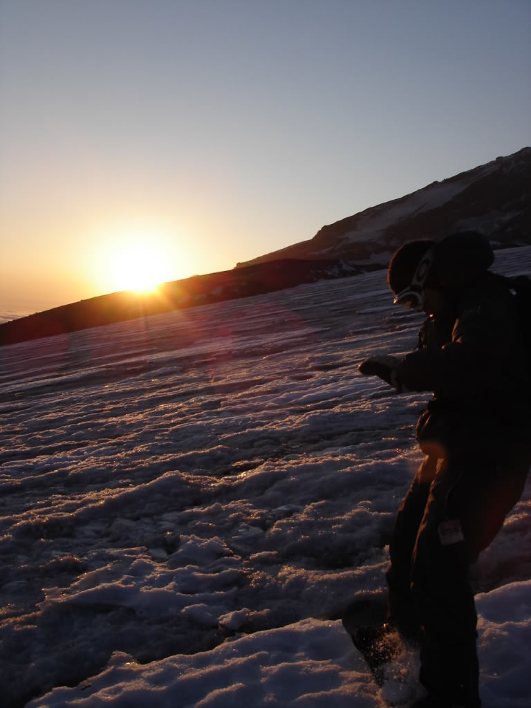 Sunset as we get get September turns on the Muir Snowfield