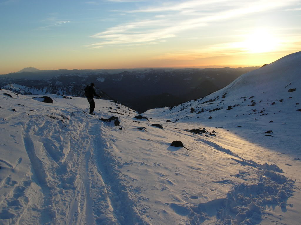 Watching the setting sun with a sketchy snowpack