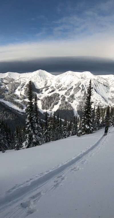 Ski touring out to Crown Point