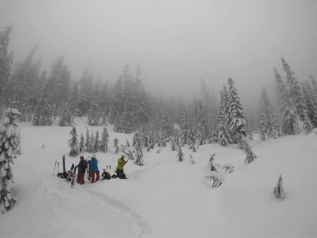 Breaking trail up on Heather Ridge