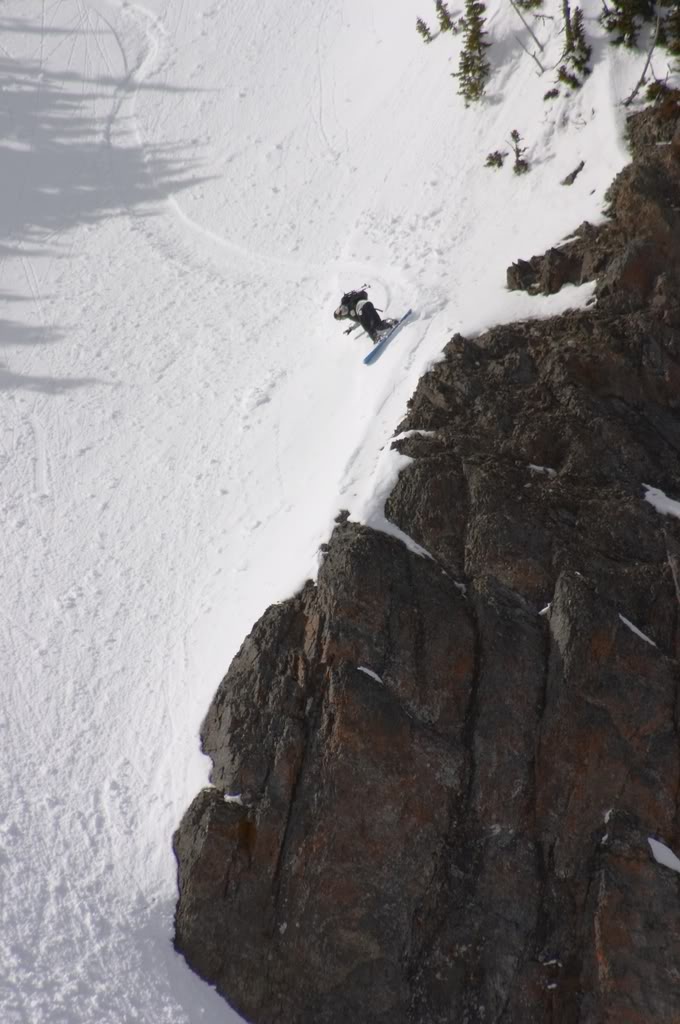 Snowboarding our second run in Big Crow Basin in the Crystal Mountain Backcountry