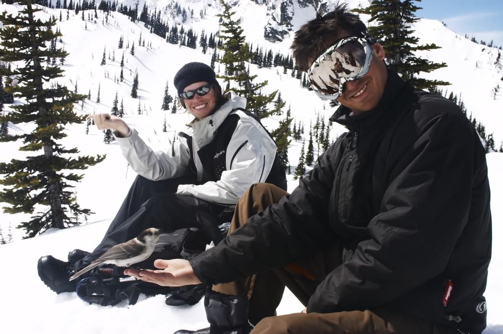 Taking a break in Crystal Lakes Basin in the Crystal Mountain Backcountry