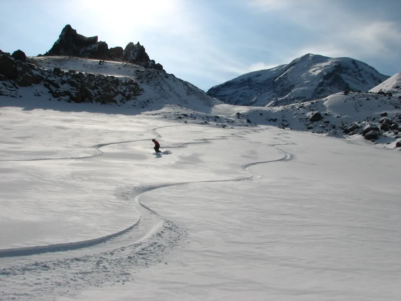 Another run down the Russell Glacier in Mount Rainier National Park