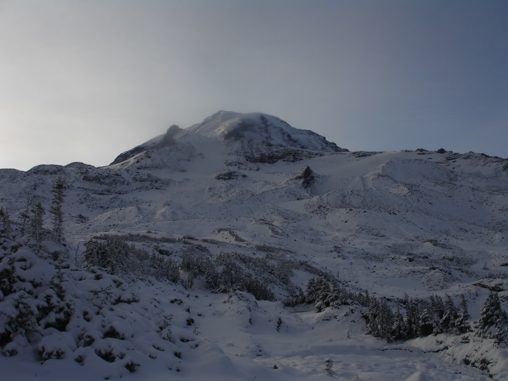 Looking at Spray Park and the Flett Glacier Headwall in Mount Rainier National Park