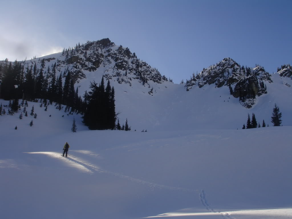 Skinning up Silver Basin in the Crystal Mountain Backcountry
