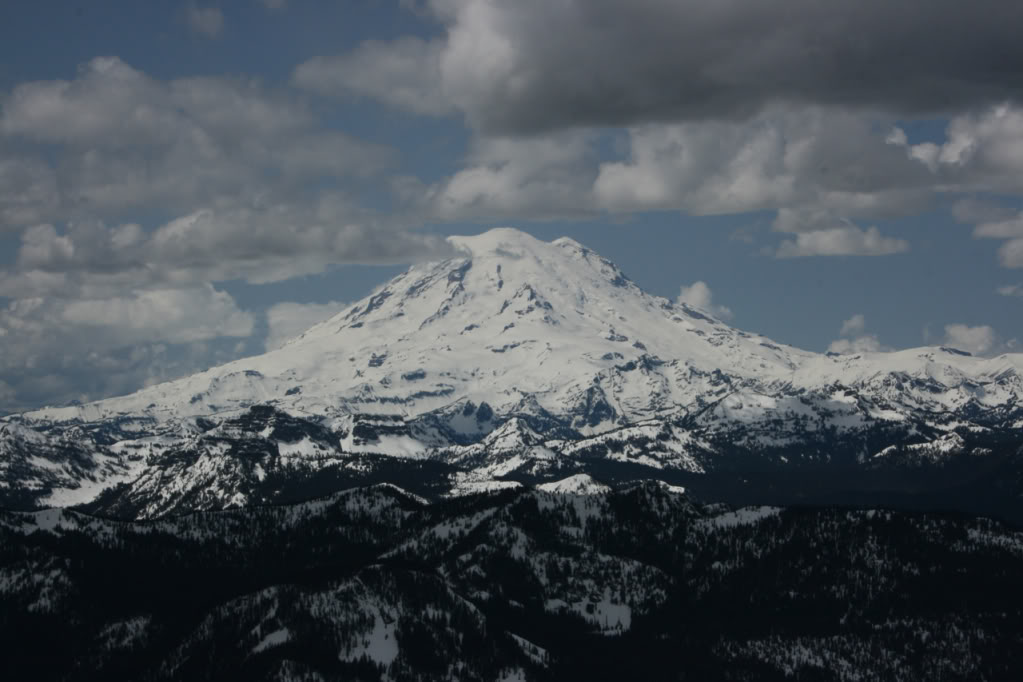 The view of Mt. Rainier from the summit of Mt. Aix