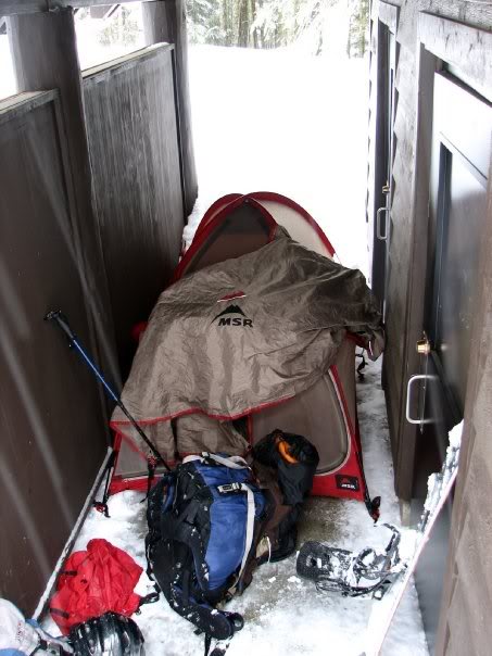 Emergency base camp at Mowich Lake in Mount Rainier National Park