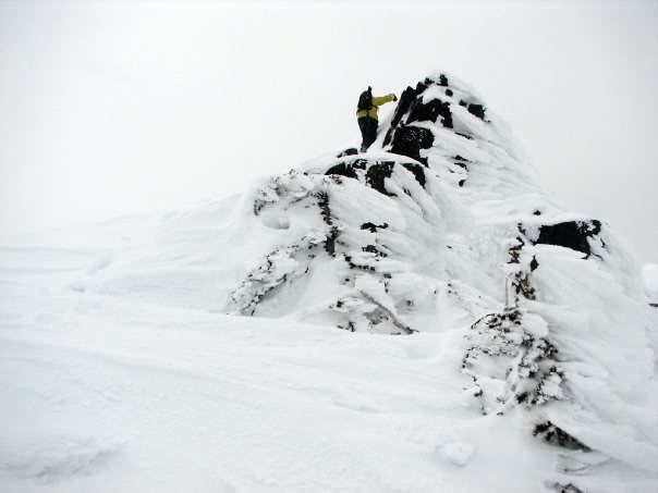 Climbing the ridge to the summit of Fay Peak in Mount Rainier National Park