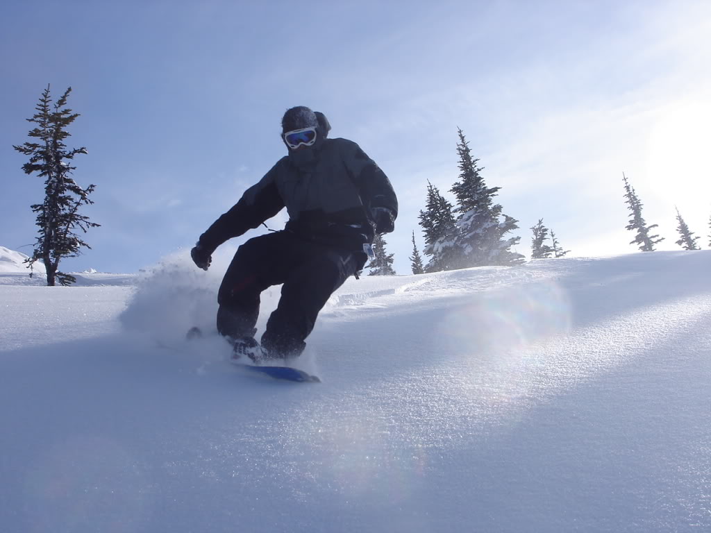 Getting into a turn in the Crystal Mountain Backcountry