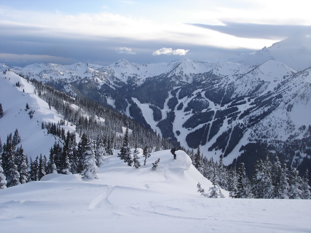 Dropping towards East peak from Norse Peak in the Crystal Mountain Backcountry