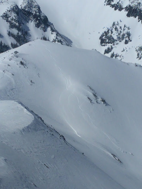 First tracks down the Northwest face of Fremont in Mount Rainier National Park